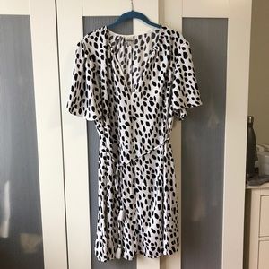 Black and White tie waist crepe dress A New Day